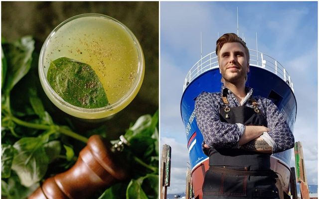 Teitur Riddermann Schiöth, forseti Barþjónaklúbbs Íslands býður upp á helgarkokteilinn að þessu sinni, Basil Gimlet …